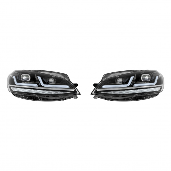 OSRAM LED-DRIVING VOLL-LED Tagfahrlicht Scheinwerfer für VW Golf VII FACELIFT (7.5) 16-22 schwarz/chrom